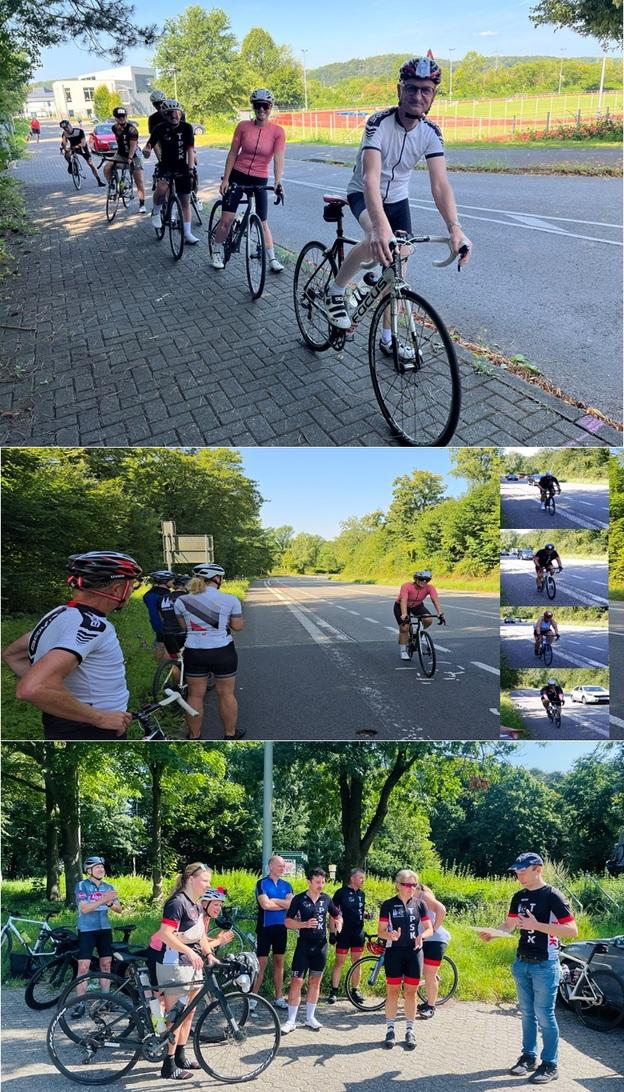 Collage TPSK Bergzeitfahren 2025 Startaufstellung Zielankunft und Siegereehrung beim TPSK Bergzeitfahren am 10. August 2025